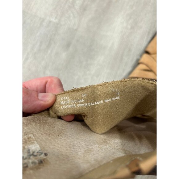 Clarks Bendables Suede Tan Leather Slide On Sandals Women's Size 8 - Picture 6 of 6